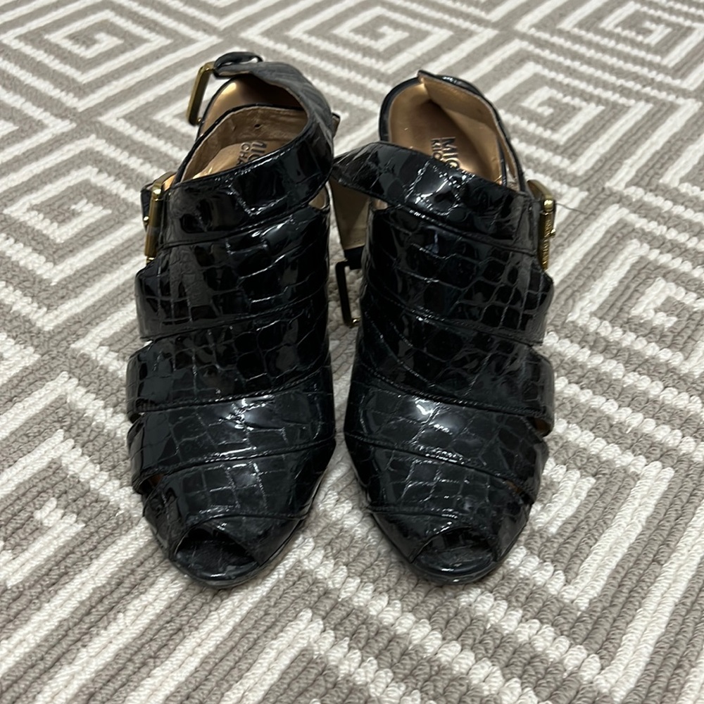Patent Leathered Buckled Ankle Booties